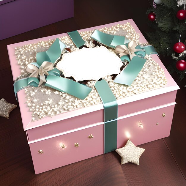 Foto caja de regalo rosa