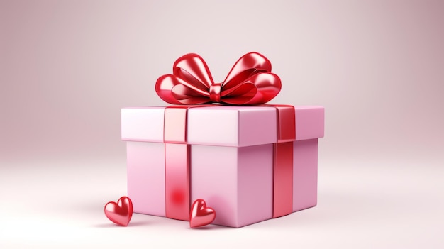 Caja de regalos aislada con cinta Navidad de San Valentín Boxeo amor romance y concepto de celebración