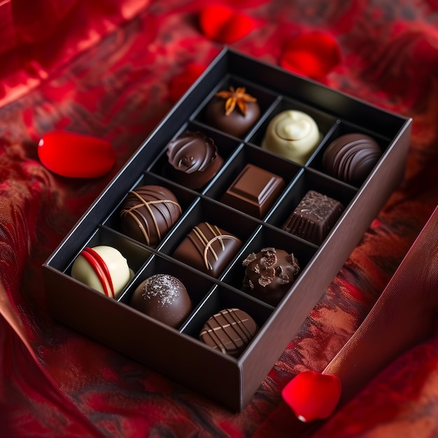 Caja de regalos de chocolate para el día de San Valentín