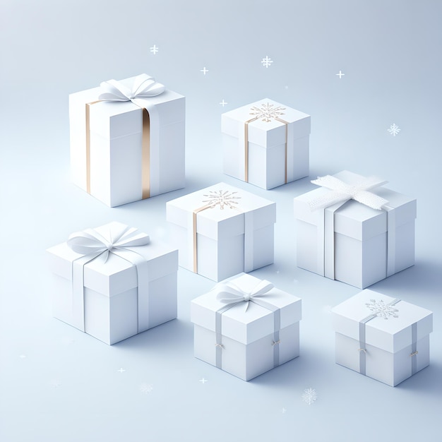 Caja de regalos de Navidad imagen de papel tapiz de color blanco
