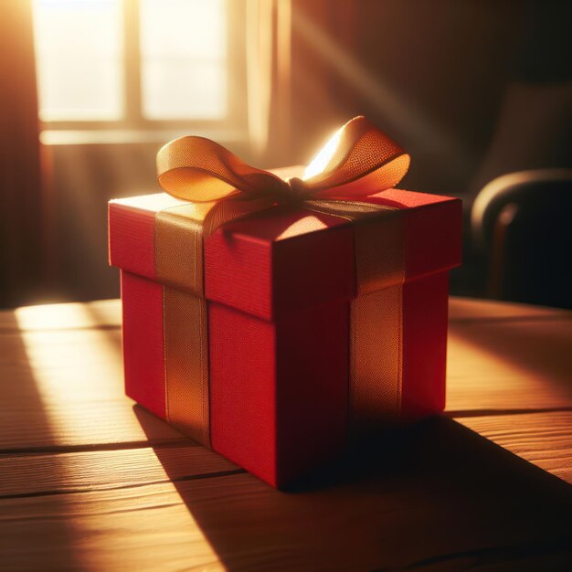 Foto caja de regalos sorpresa roja amor día de san valentín navidad y año nuevo