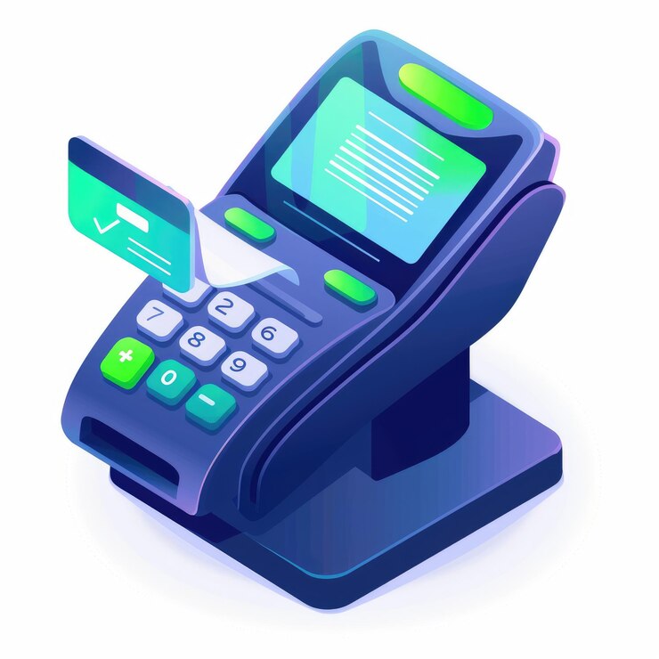 una caja registradora azul con una pantalla verde que dice un abierto