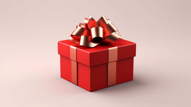 Caja roja abierta o caja de regalo con cinta roja sobre un fondo blanco