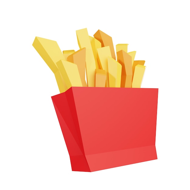una caja roja de patatas fritas con una caja Roja de patates fritas