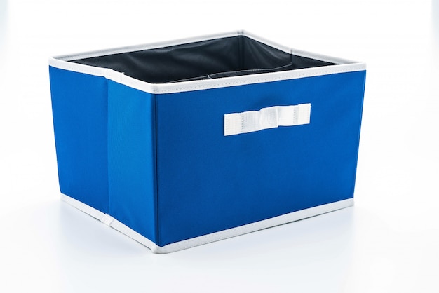 caja de tela azul