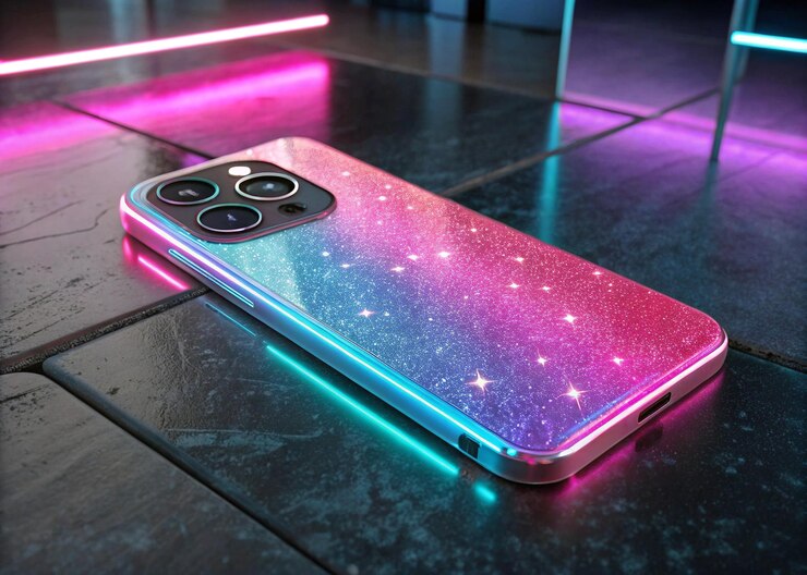 Caja de teléfono Galaxy Glitter con diseño de noche estrellada
