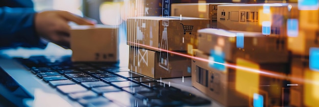 cajas de cajas están apiladas una encima de la otra