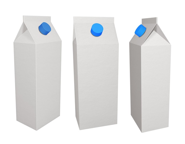 Foto cajas de cartón para leche.