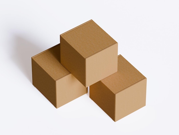 Cajas de cartón para regalos Ilustración de renderización en 3D