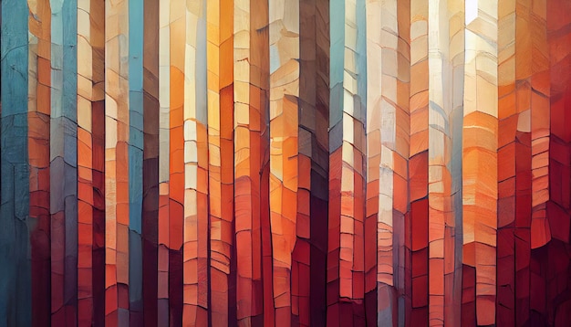 Cajas de colores verticales, pared de piezas cuadradas como fondo para papel tapiz o diseño de base creativa, rayas