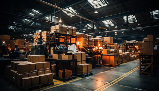 Cajas y envases en almacén