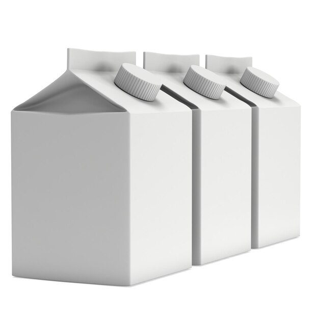 Cajas de leche o jugo 3d