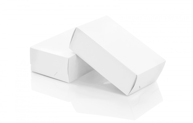 Cajas de papel blanco para maquetas de diseño de productos