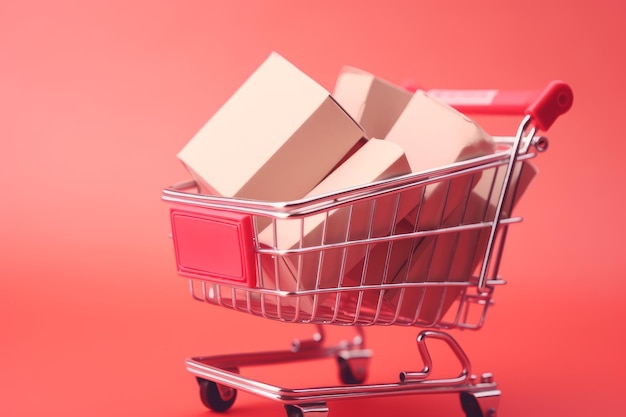 Cajas de papel carrito de compras Generar Ai