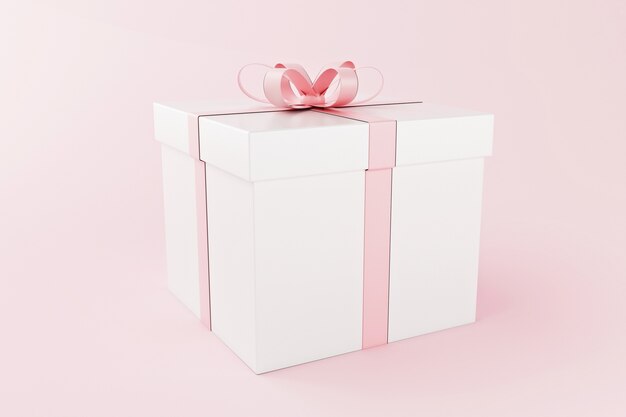 Cajas de regalo 3d, concepto del día de san valentín.