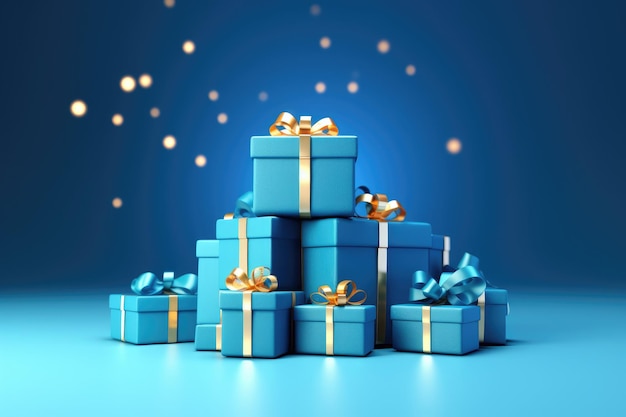 cajas de regalo azules