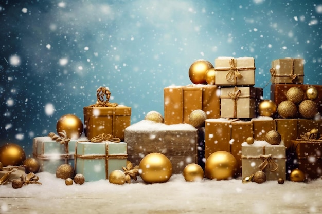 Cajas de regalo de Navidad brillantes y hermosas