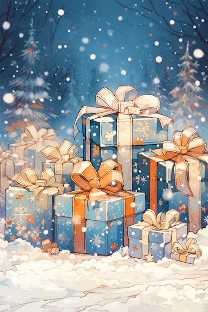 Cajas de regalo de Navidad brillantes y hermosas