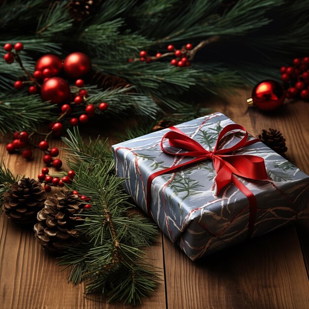 Foto cajas de regalos bajo el árbol de navidad llenas de hermosos patrones de navidad