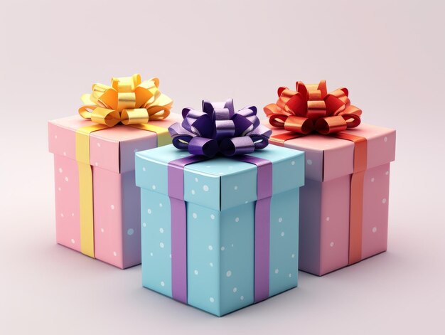 Las cajas de regalos atadas con arcos aislados sobre un fondo blanco los regalos son una gran manera de mostrar a alguien que te importa