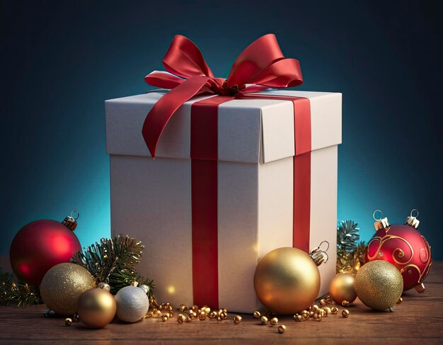 Cajas de regalos en la bolsa de Navidad estudio luz año nuevo cuerpo completo 3d