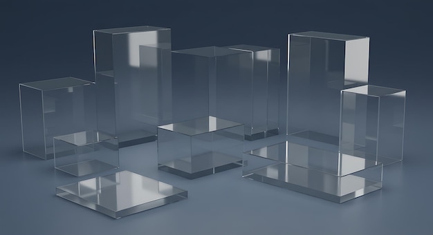 Cajas de vidrio para exposiciones Pódicos transparentes Bases para mercancías Espacio de vidrio vacío templa