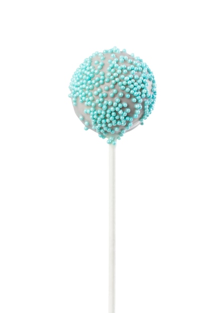 Cake Pop mit dekorativen blauen Streuseln