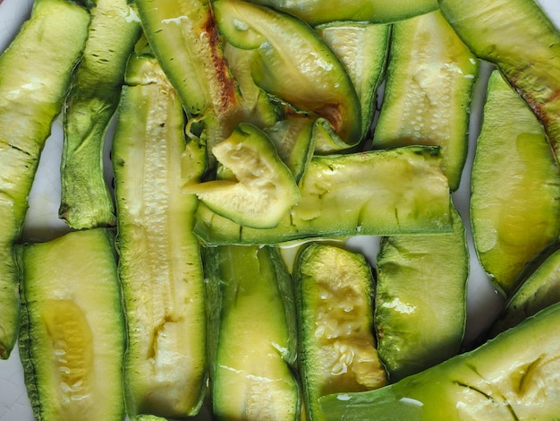 Calabacín también conocido como calabacines verduras fondo de comida