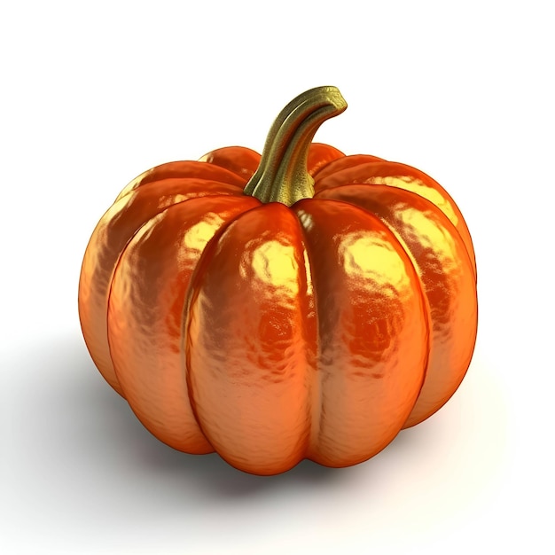 Calabaza aislado sobre fondo blanco 3D Render ilustración