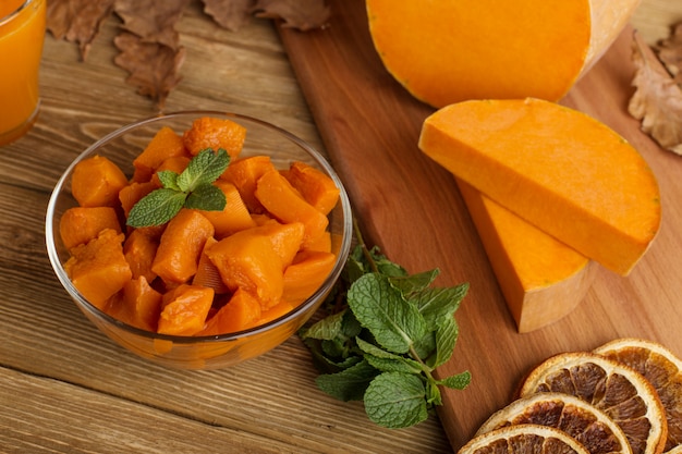 Calabaza al horno con miel