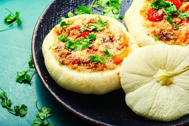 Calabaza y calabacín al horno con quinoa