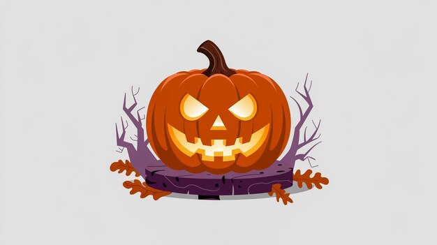 una calabaza con una cara tallada