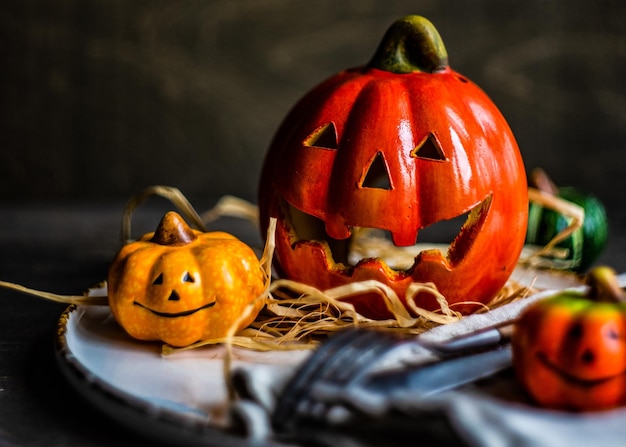 Una calabaza con cara