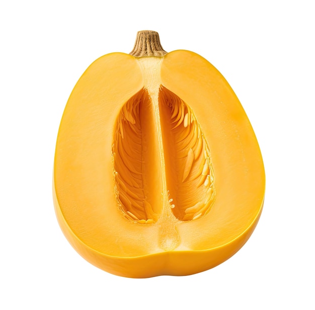 Calabaza cortada por la mitad