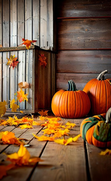 la calabaza se encuentra en el suelo en otoño