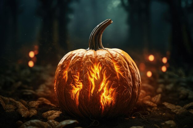 Calabaza épica Ilustración de Halloween IA generativa