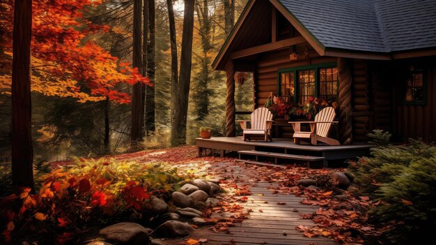 Foto la calabaza es acogedora en otoño.