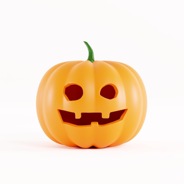 Calabaza para Halloween con una cara sonriente divertida Jack O Lantern calabaza de halloween 3d render