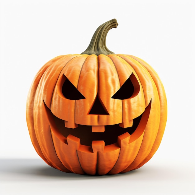 Calabaza de Halloween en diseño de fondo blanco para Halloween el 31 de octubre