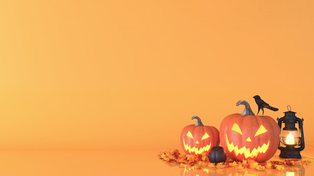 Calabaza de Halloween, Jack O Lantern, Fondo de decoración de Halloween