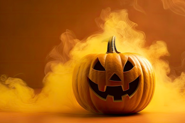 Calabaza de Halloween con vapor