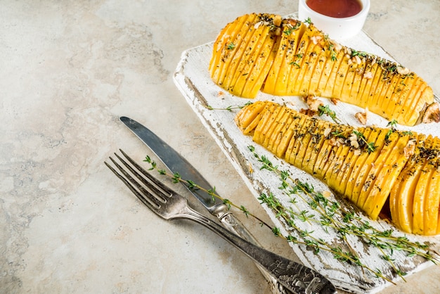 Calabaza Hasselback al horno