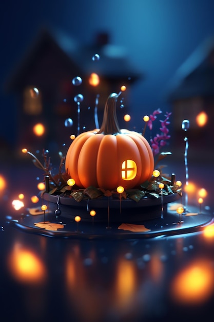 Una calabaza con luces