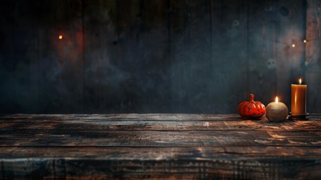 una calabaza en una mesa con un fondo de humo