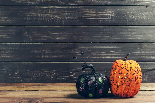 Foto calabaza en mesa de madera