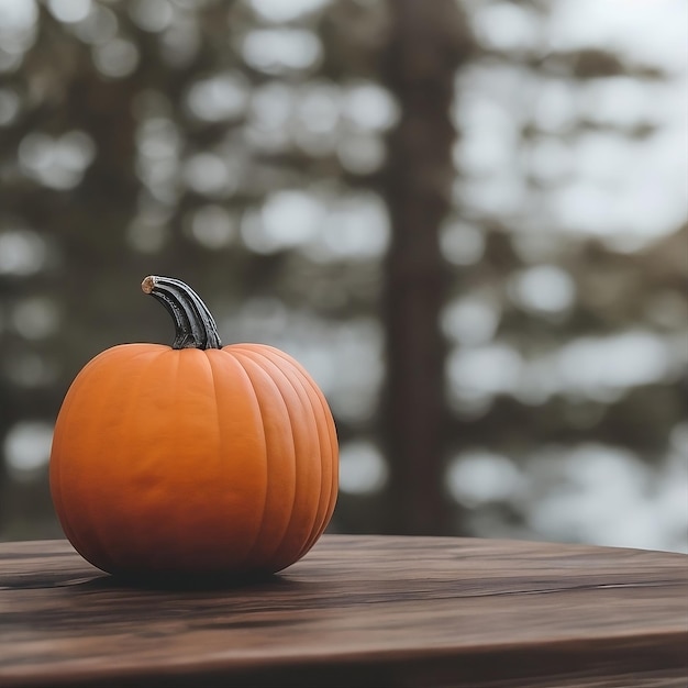 Calabaza en una mesa de madera