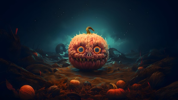 Calabaza de miedo halloween