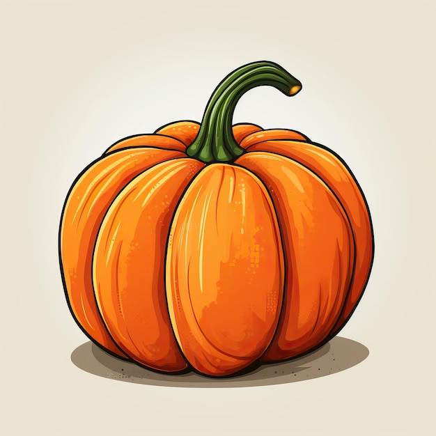 Foto una calabaza naranja en un estilo vectorial simple en el estilo de sombreado plano limitado amp agudo vívido