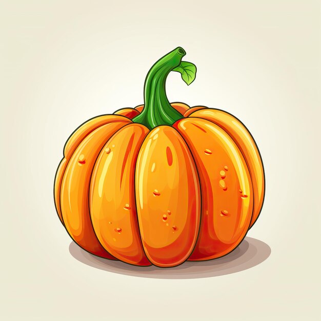 Foto una calabaza naranja en un estilo vectorial simple en el estilo de sombreado plano limitado amp agudo vívido