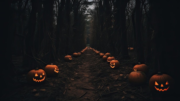 La calabaza oscura y espeluznante de Halloween de otoño